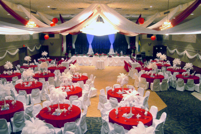 LUC in London Ontario, a wedding hall dressed for wedding reception party