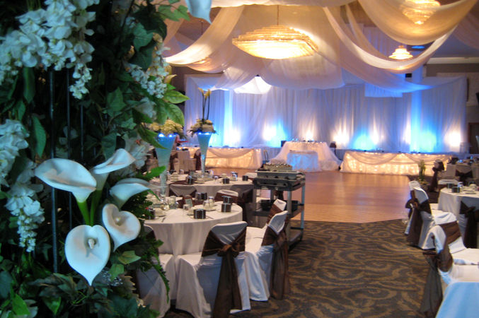 London Ukrainian Centre, a hall dressed for wedding reception party